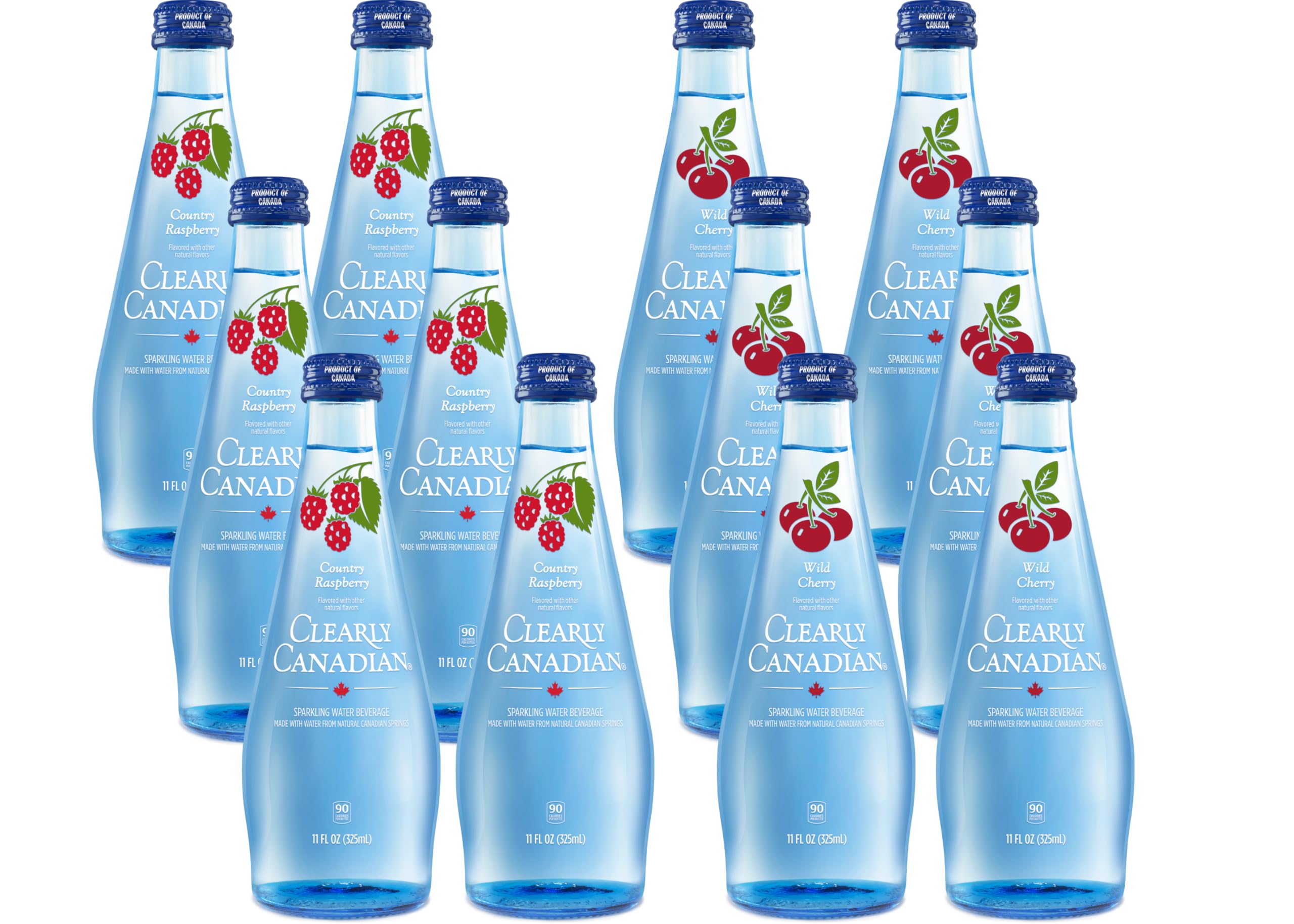 Sparkling Flavored Water, 11oz Glass Bottles, Variety Pack, Available in 12 or 24 Pack