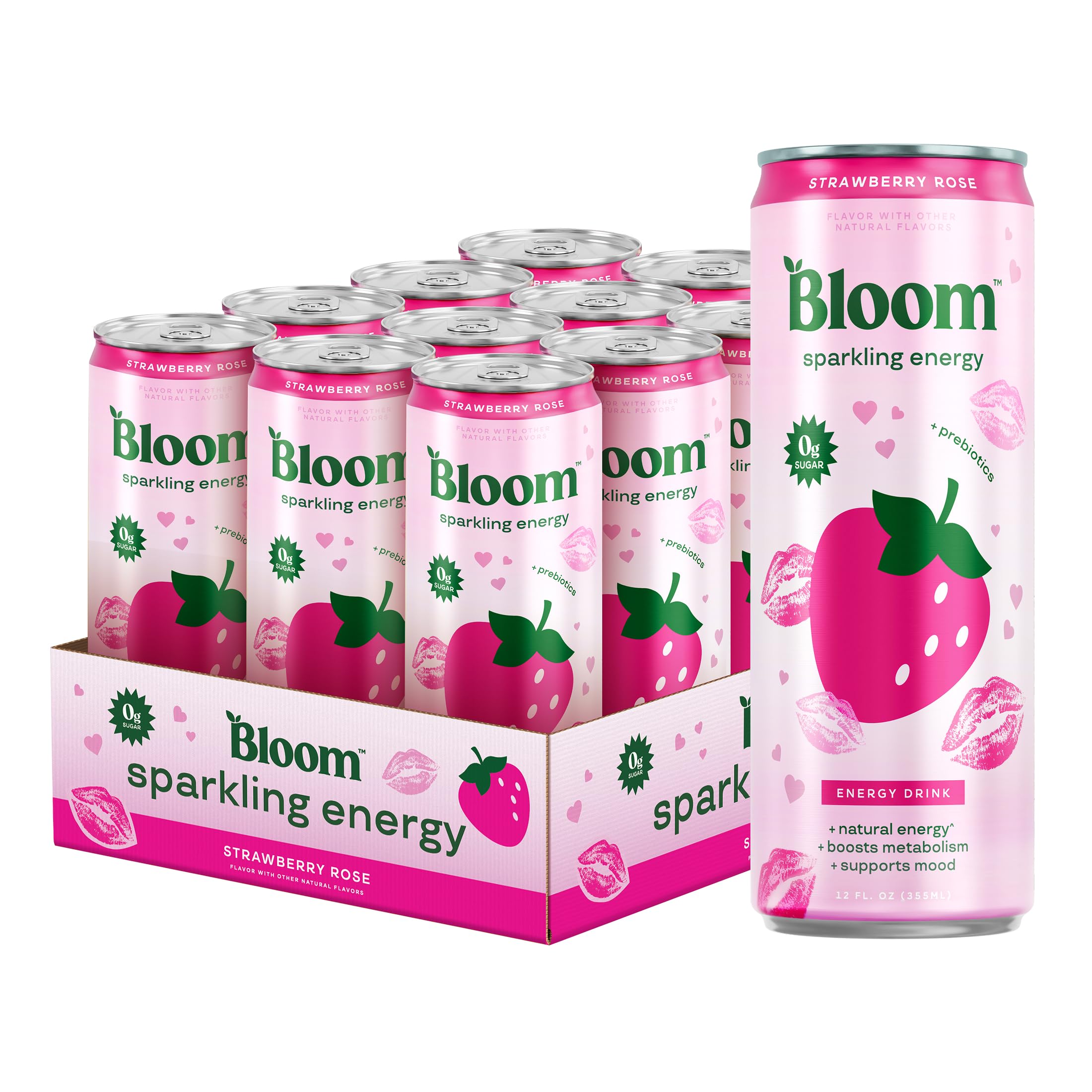 Sparkling Energy Drink, Natural Caffeine, Zero Sugar, 180mg Caffeine, Prebiotics