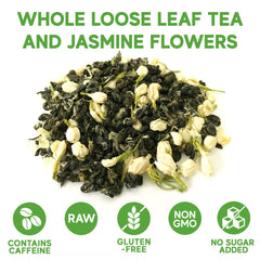 Loose Leaf Tea Gift Set with Infuser, Jasmine Green & Pine Needle Tea, 8oz