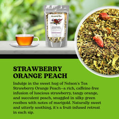 Strawberry Orange Peach Rooibos Herbal Tea, Caffeine-Free, Loose Leaf