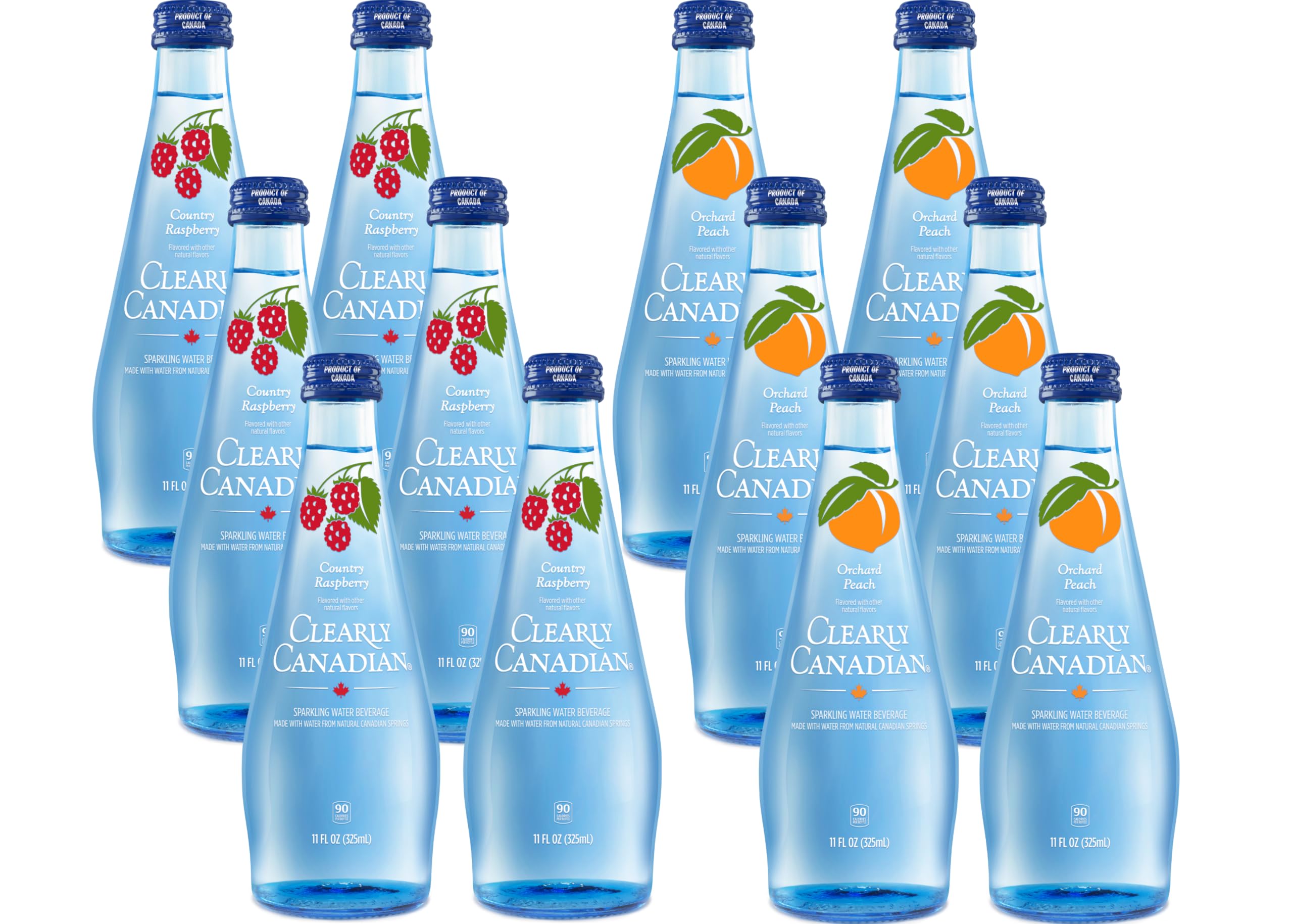 Sparkling Flavored Water, 11oz Glass Bottles, Variety Pack, Available in 12 or 24 Pack