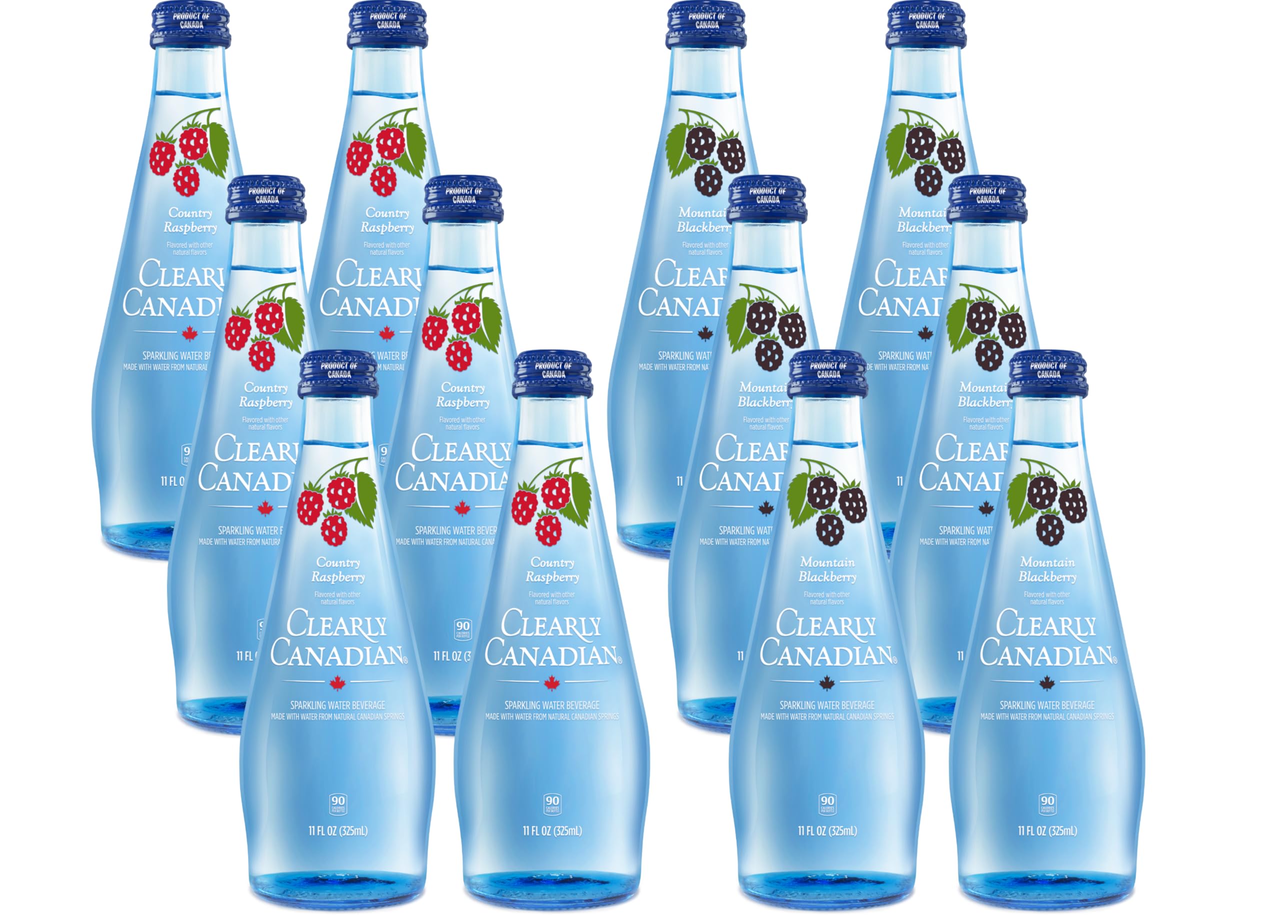 Sparkling Flavored Water, 11oz Glass Bottles, Variety Pack, Available in 12 or 24 Pack