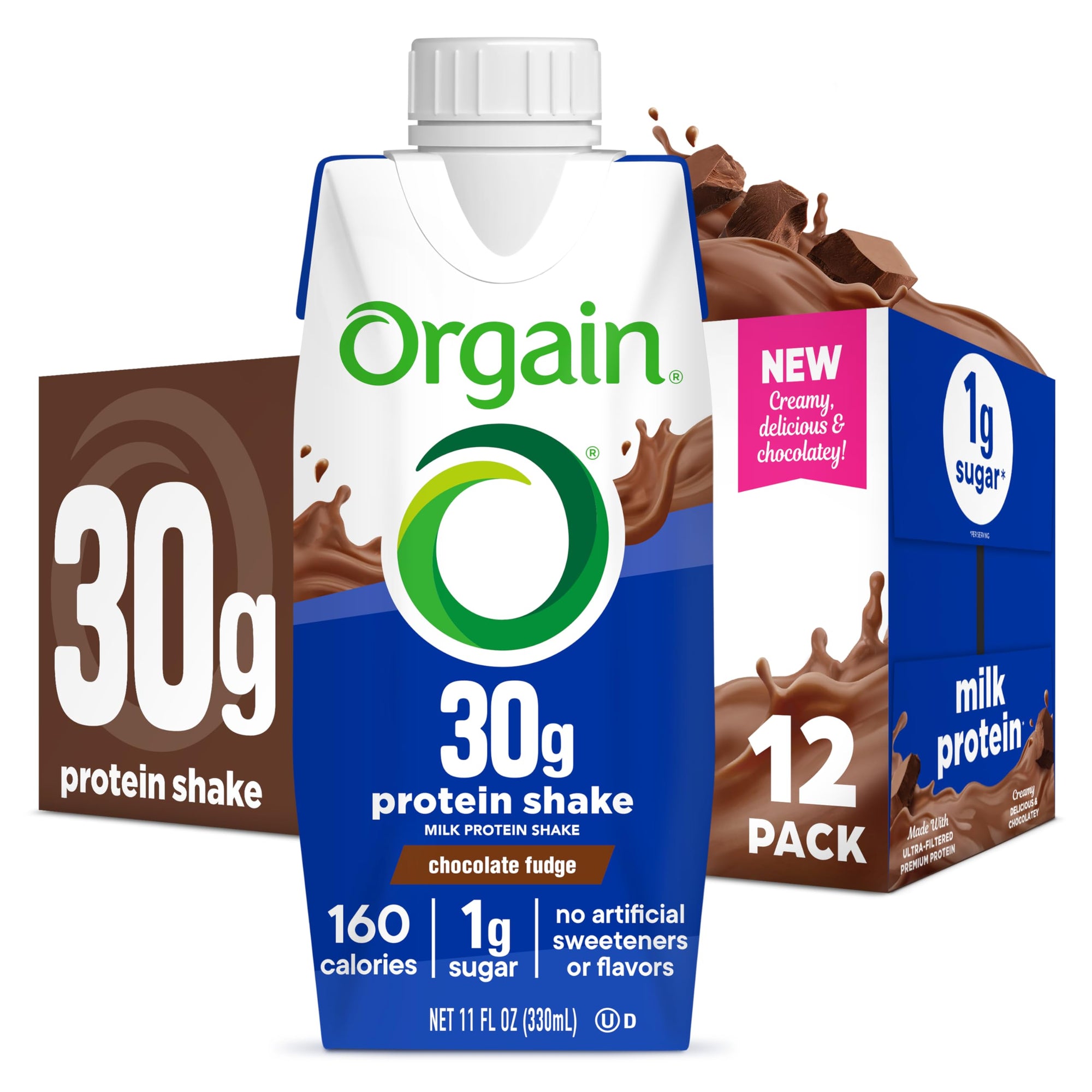 High Protein Shake, Chocolate Fudge, 38g Protein, 14 fl oz Bottles, 24 Pack