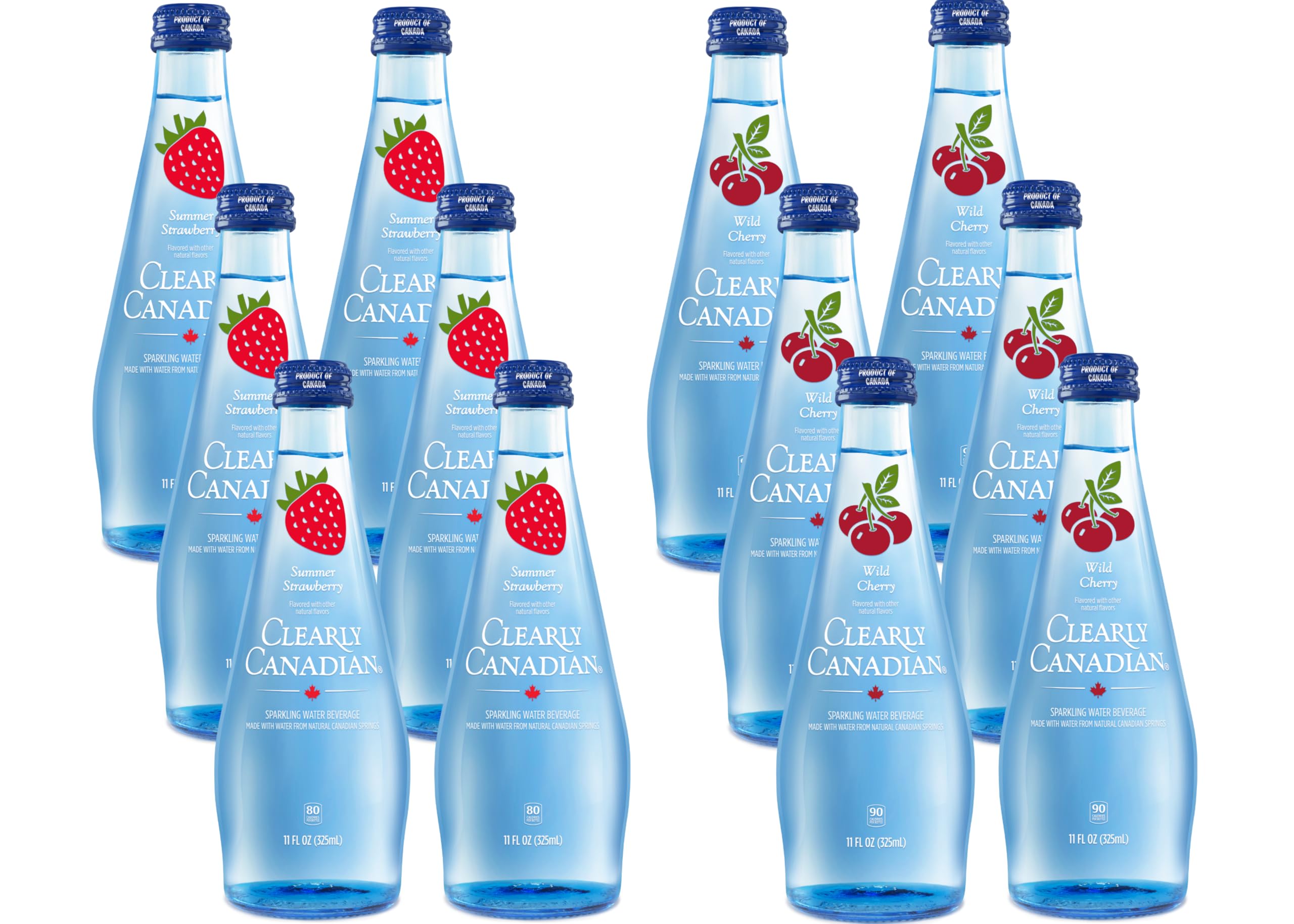 Sparkling Flavored Water, 11oz Glass Bottles, Variety Pack, Available in 12 or 24 Pack
