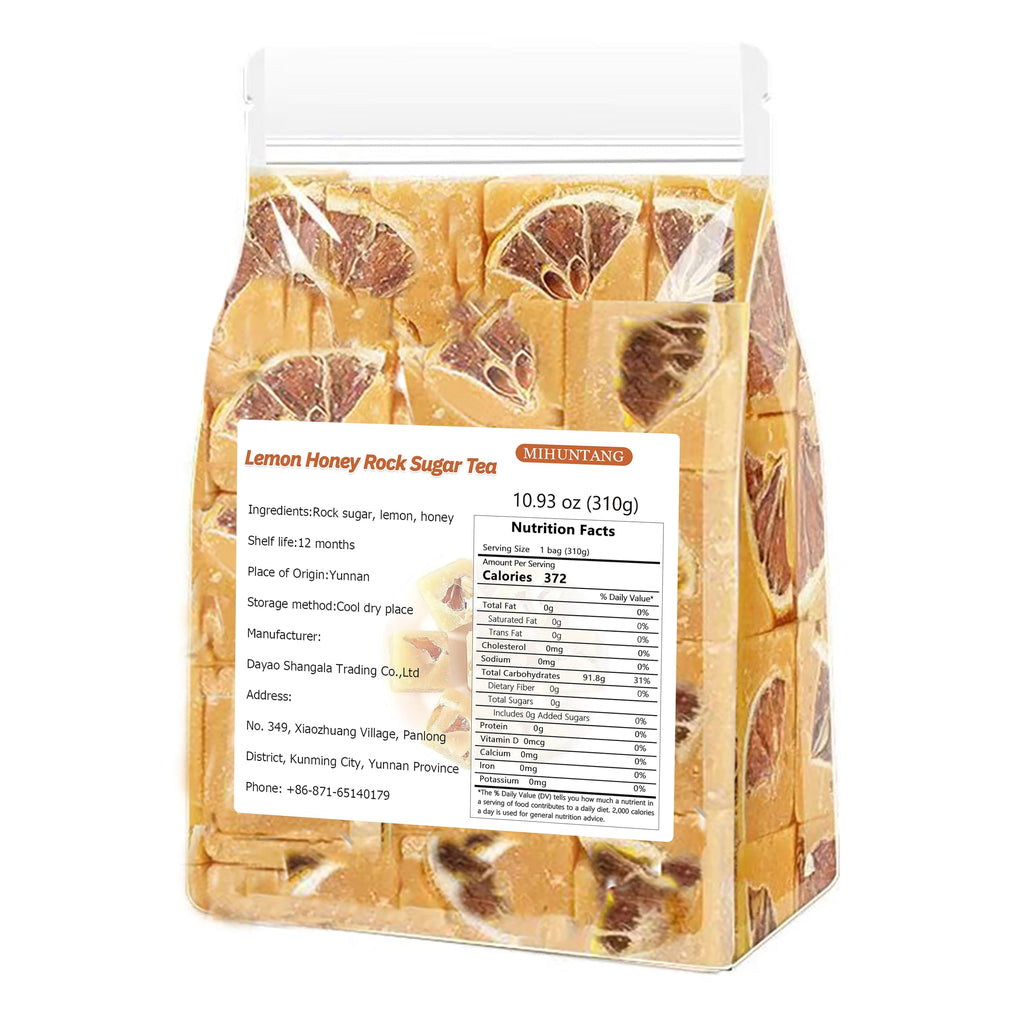 Lemon Honey Rock Candy Tea 10.93oz Individual Package Sugar Cubes Vegan