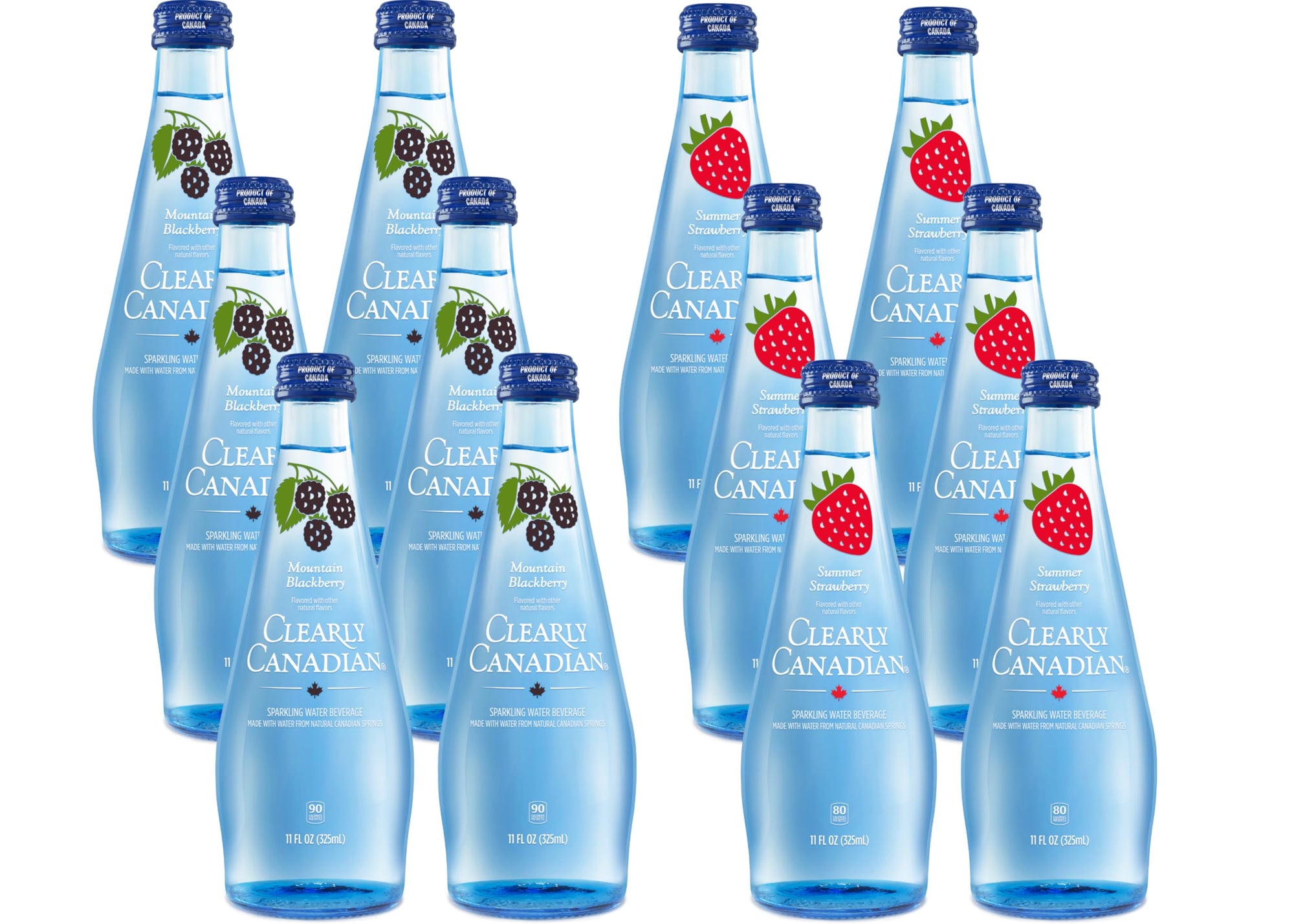 Sparkling Flavored Water, 11oz Glass Bottles, Variety Pack, Available in 12 or 24 Pack