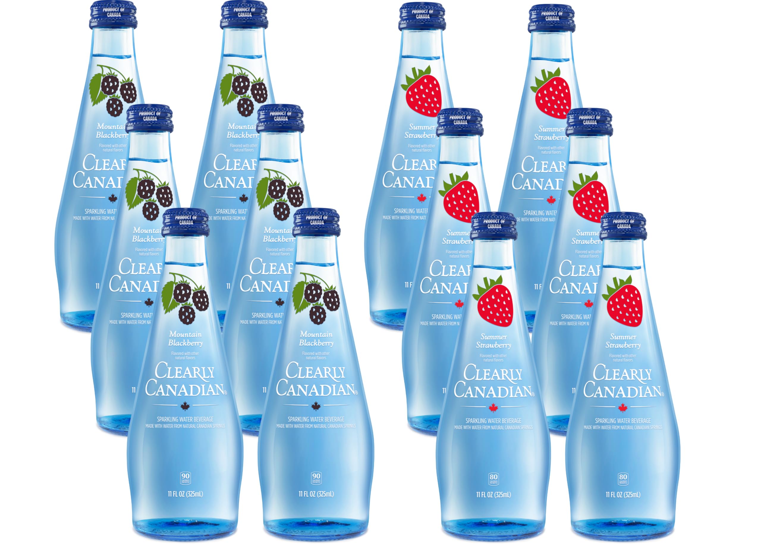 Sparkling Flavored Water, 11oz Glass Bottles, Variety Pack, Available in 12 or 24 Pack